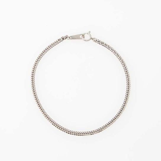 純プラチナ プレートチェーン ブレスレット （6面カットダブル/キヘイ） 18cm | 高品質 金・プラチナ